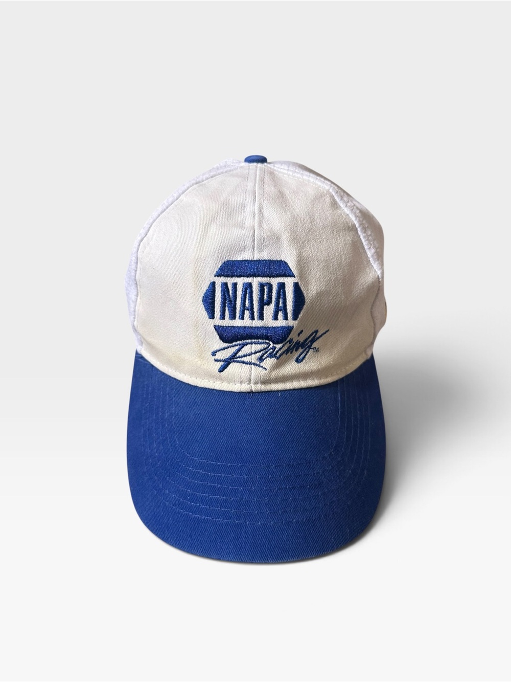 Retro Chase Elliott No 9 NAPA Racing Sponsor Mesh Trucker Hat White Blue